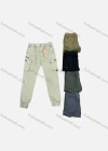 Wholesale Men's Casual Plain Multiple Pockets Drawstring Elastic Waist Cargo Pants 9318# - Liuhuamall