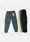 Wholesale Men's Casual Plain Multiple Pockets Drawstring Elastic Waist Cargo Pants 9321# - Liuhuamall