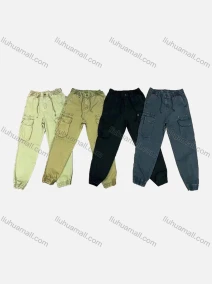 Wholesale Men's Casual Plain Multiple Pockets Drawstring Elastic Waist Cargo Pants 9322#, LIUHUA CLOTHING WHOLESALE