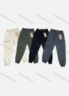 Wholesale Men's Casual Plain Multiple Pockets Drawstring Elastic Waist Cargo Pants 9323# - Liuhuamall