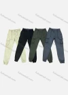 Wholesale Men's Casual Plain Flap Pockets Drawstring Elastic Waist Cargo Pants 9327# - Liuhuamall