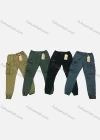 Wholesale Men's Casual Plain Multiple Pockets Drawstring Zip Decor Elastic Waist Cargo Pants 9396# - Liuhuamall