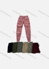 Wholesale Men's Casual Plain Multiple Pockets Elastic Waist Drawstring Cargo Pants FC5593# - Liuhuamall
