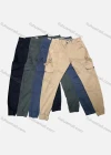 Wholesale Men's Casual Plain Multiple Pockets Cargo Pants W9051# - Liuhuamall
