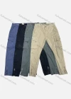 Wholesale Men's Casual Plain Multiple Pockets Zipper Cargo Pants W9081# - Liuhuamall