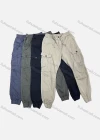 Wholesale Men's Casual Plain Multiple Pockets Drawstring Elastic Waist Cargo Pants W9101# - Liuhuamall