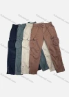 Wholesale Men's Casual Plain Multiple Pockets Drawstring Zip Decor Elastic Waist Cargo Pants W9105# - Liuhuamall