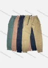 Wholesale Men's Casual Plain Patch Pocket Drawstring Elastic Waist Cargo Pants W9303# - Liuhuamall