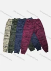 Wholesale Men's Casual Allover Letter Print Patch Pocket Drawstring Elastic Waist Cargo Pants W9611# - Liuhuamall