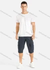 Wholesale Men's Casual Flap Pocket Zip Decor Plain Cargo Shorts 1701# - Liuhuamall