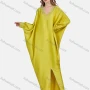 Wholesale Women's Muslim Islamic Bat Sleeve Plain Rhinestone Split Front Kaftan 3400# preview