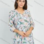 Wholesale Women's Casual Floral Print 3/4 Sleeve Button Front V Neck High Low Hem Casual Tunic Shirt preview