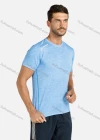 Wholesale Men's Sporty Plain Quick Dry Short Sleeve Round Neck Reflective Stripes Tee - Liuhuamall
