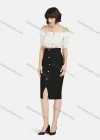 Wholesale Women's Causal Plain Zipper Button Decor Bodycon Skirt - Liuhuamall