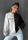 Wholesale Women's Casual Crew Neck Long Sleeve Colorblock Letter Sweatshirt - Liuhuamall