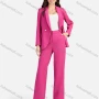 Wholesale Women's Formal Lapel Plain Flap Pockets Double Breasted Blazer & Suit Pants 2-Piece Suit Sets 4043-2# preview