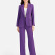 Women's Formal Lapel Plain Flap Pockets Single Breasted Blazer & Suit Pants 2-Piece Suit Sets 4042-4# Purple Clothing Wholesale Market -LIUHUA