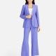 Women's Formal Lapel Plain Flap Pockets Single Breasted Blazer & Suit Pants 2-Piece Suit Sets 4046-5# Deep Sky Blue Clothing Wholesale Market -LIUHUA