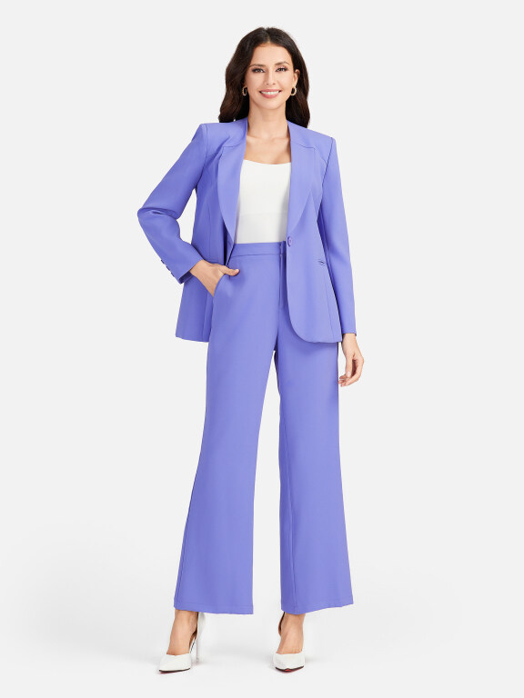 Women's Formal Lapel Plain Flap Pockets Single Breasted Blazer & Suit Pants 2-Piece Suit Sets 4046-5#, Clothing Wholesale Market -LIUHUA, WOMEN, Suits-Blazers