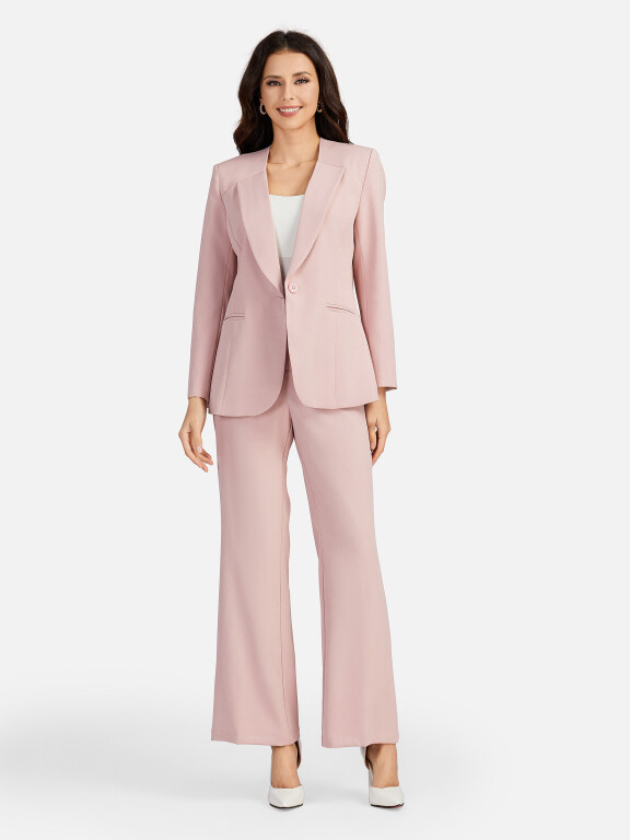 Women's Formal Lapel Plain Flap Pockets Single Breasted Blazer & Suit Pants 2-Piece Suit Sets 4046-6#, Clothing Wholesale Market -LIUHUA, WOMEN, Suits-Blazers