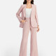 Women's Formal Lapel Plain Flap Pockets Single Breasted Blazer & Suit Pants 2-Piece Suit Sets 4046-6# Melon Clothing Wholesale Market -LIUHUA