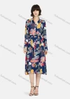 Wholesale Women's Vintage Long Sleeve Button Down Floral Print Shirt Dress With Belt - Liuhuamall