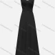 Wholesale Women's Glamorous Plain V Neck Backless Splicing Appliques Lace Pearl Decor Bridesmaid Dress K073# Black Clothing Wholesale Market Liuhua