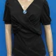 Wholesale Women's Casual V Neck Short Sleeve Twist Ruched Knit Plain Tops 3# Clothing Wholesale Market Liuhua