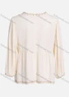 Wholesale Women's Casual Vintage Embroidery Notched Neck Long Sleeve Blouse - Liuhuamall