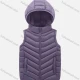 Wholesale Kids Casual Hooded Zipper Pockets Thermal Puffer Jacket Vest Purple Clothing Wholesale Market Liuhua