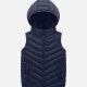 Kids Casual Hooded Zipper Pockets Thermal Puffer Jacket Vest Blue Clothing Wholesale Market -LIUHUA