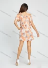 Wholesale Women's Casual Floral Print Cold Shoulder Short Dress - Liuhuamall
