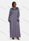 Wholesale Women's Vintage Crew Neck Long Sleeve Allover Floral Print Splicing Maxi Nightgown - Liuhuamall