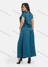 Wholesale Women's Casual Short Sleeve Blouse With Belt & Pleated Skirt 2-Piece Set 9152-1# - Liuhuamall