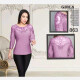 Women's Plus Size Elegant Sheer Embroidery Plain 3/4 Sleeve Blouse FA863# 23# Clothing Wholesale Market -LIUHUA