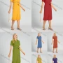 Wholesale Women's Casual Collared Button Front Belted Plain Midi Shirt Dress preview