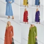 Wholesale Women's Casual Long Sleeve Button Front Plain A-Line Maxi Dress With Belt preview