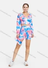 Wholesale Women's Tie Dye Long Sleeve Zipper Crop Hoodies Jackets & Shorts 2 Piece Sets - Liuhuamall