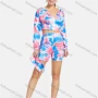 Wholesale Women's Tie Dye Long Sleeve Zipper Crop Hoodies Jackets & Shorts 2 Piece Sets preview