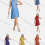 Wholesale Women's Casual Plain Button Neck Ruffle Trim Halter Dress preview