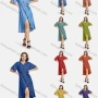 Wholesale Women's Casual V Neck High Low Hem Plain Button Down Midi Dress With Belt preview