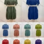 Wholesale Women's Casual Shirt Collar Button Down Ruched Short Dress With Belt preview