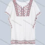 Wholesale Women's Vacation Notched Bat Sleeve Top Embroidered Floral Blouse 8601# preview