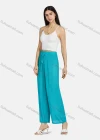 Wholesale Women's Casual Drawstring Shirred Plain Wide Leg Trouser - Liuhuamall