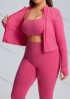 Wholesale Women's Quick-Drying Sportswear High-Elastic Plus Size Yoga Fitness Suit 3-Piece Set - Liuhuamall