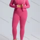 Wholesale Women's Quick-Drying Sportswear High-Elastic Plus Size Yoga Fitness Suit 3-Piece Set Hot Pink Clothing Wholesale Market Liuhua