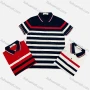 Wholesale Men's Casual Short Sleeve Sleeve Button Front Colorblock Striped Polo Shirts preview