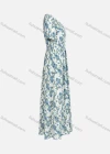 Wholesale Women's Casual Elegant Floral Print V Neck Buttons Front Short Sleeve Maxi Dress Y0090# - Liuhuamall