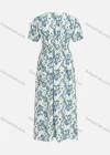 Wholesale Women's Casual Elegant Floral Print V Neck Buttons Front Short Sleeve Maxi Dress Y0090# - Liuhuamall