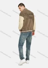 Wholesale Men's Losse Fit Embroidered Letter Print Baseball Jacket - Liuhuamall